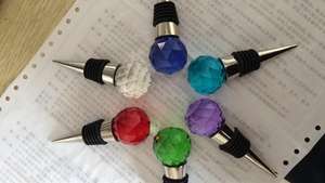 Gekleurde kristallen glazen bol wijnfles stop MH-QT0247 - Product Image 6