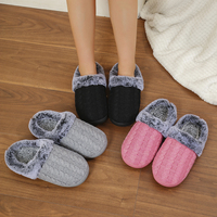 Chaussons d'intérieur tendance en fourrure douce et confortable pour femme, en mousse à mémoire de forme, chauds pour l'automne et l'hiver, vente en gros
