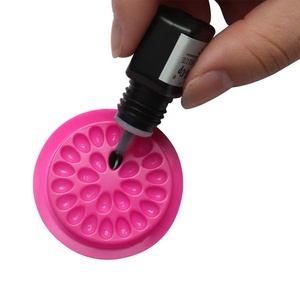 PVC Flower Shape Eyelash Glue Holder Tray Portable <b>Adhesive</b> Pallet for <b>Lash</b> Extension Salon Use - Product Image 1
