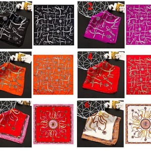 Custom Logo Printed Satin Silk Square Scarves and Handkerchiefs Personalized Polyester Bandanas for Promotional <b>Gifts</b> - Product Image 6