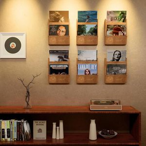 Wooden Record Storage Rack Solid Wood <b>Vinyl</b> Display CD Organizer <b>Wall</b> Mount Home Decor - Product Image 3