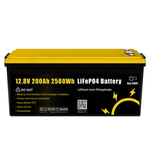 GoKWh 200Ah 12v Lifepo4 Battery with BMS and LCD for Home Energy Storage