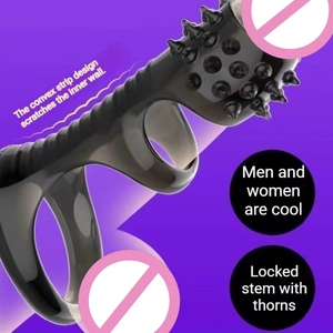 Anillo de Restricción para el Prepucio Antideslizante y Vibrador 100% Impermeable, Funda de Bloqueo de Resonancia para Parejas, Producto para <span class=keywords><strong>Adultos</strong></span> para el Pene Masculino - Product Image 3