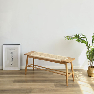 Bắc Âu sồi đỏ rắn gỗ bện băng ghế dự bị đơn giản thay đồ băng ghế dự bị cho phòng ăn lối vào phòng khách nhà Giày thay đổi băng ghế dự bị - Product Image 2