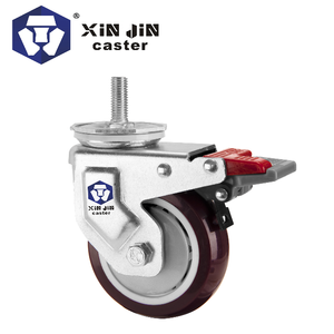 Колесо для чайной тележки 100 мм с тормозом и цельномонтажным кронштейном - Product Image 6