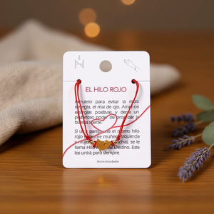 El Hilo Rojo, Pulsera de Acero Inoxidable con Dijes, Hecha a Mano, Amuleto de Hilo Rojo, Unisex, para Uso Diario - Product Image 3