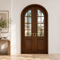 Portes intérieures DEMEA modernes à double vitrage en bois massif insonorisées pour appartement, hall, salon