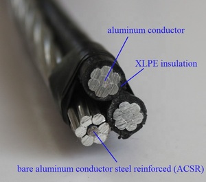<span class=keywords><strong>2x2</strong></span> + 2AWG CONCH alluminio conduttore PE/XLPE isolato Triplex Service Drop cavo aereo ABC listino prezzi - Product Image 4