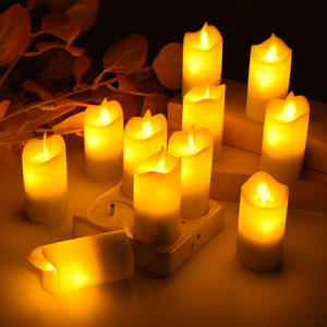 Fábrica al por mayor Sin llama y LED Velas Eléctrico Recargable Luz Amarilla Pilar LED Vela con Llama Móvil - Product Image 1
