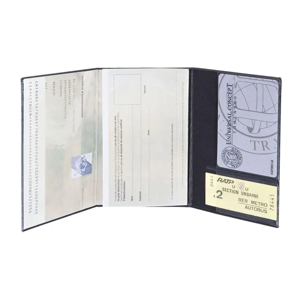 HUACAI канцелярские товары на заказ, пвх пластиковый автомобильный держатель для документов, авто регистрация/автомобильный держатель страховки