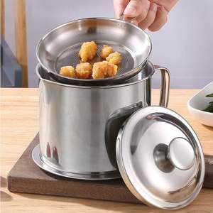 Filtro de aceite de acero inoxidable de 1,3 L y filtro de aceite, filtro de mantequilla de tocino y base, taza de filtro de aceite de acero inoxidable Curry Bacon - Product Image 2