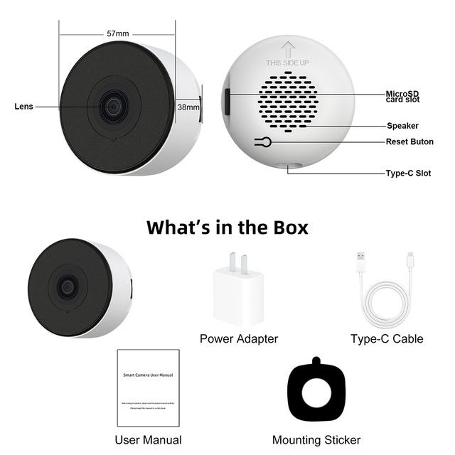 3.0 Megapixels TUYA Wifi Smart IP Indoor Security 2.4 .5Ghz Windosws Camera Specification Camera