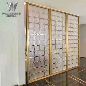 <span class=keywords><strong>Paravent</strong></span> en verre artistique découpé au laser en acier inoxydable 304 <span class=keywords><strong>de</strong></span> luxe moderne personnalisé pour hôtels, villas, restaurants, salons - Product Image 5