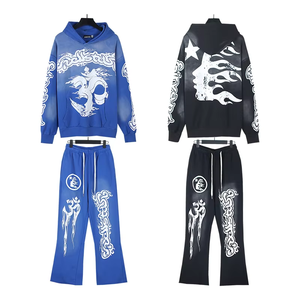 C1872 kış sıcak satış Hoodie yüksek kalite kalın Sweatpants Joggers Unisex 2 parça Set - Product Image 1