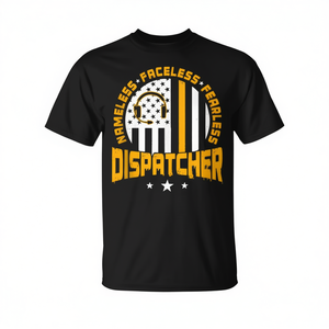 T-shirt Dispatcher Thin Yellow Line a maniche corte unisex girocollo con stampa serigrafica per attività promozionali - Product Image 2