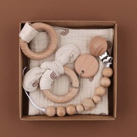 Chaînes de sucettes personnalisées avec nom, bavoirs en coton pour bébé, anneaux de dentition, serviettes à salive, chaînes de sucettes – Cadeaux de fête et de baby shower