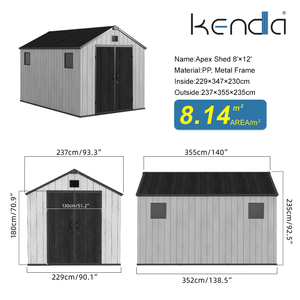 ราคาโรงงาน โรงเก็บของในสวนขนาด <span class=keywords><strong>8x12</strong></span> ฟุต ประกอบง่ายด้วยตัวเอง ใช้สกรูน้อยลง 35% ทนทานต่อรังสียูวีและหิมะ รับประกัน 10 ปี - Product Image 1