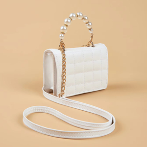Borse per bambini di marca ispirate al Designer di vendita calda borse a tracolla con chiusura a cerniera color cioccolato e perla alla moda per bambine - Product Image 1
