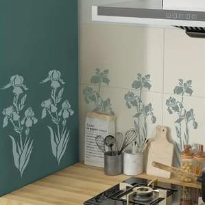 Plantillas de Estarcido de Pared Flores de <span class=keywords><strong>Iris</strong></span> Reutilizables para Pintura con Rociador, Manualidades en <span class=keywords><strong>PET</strong></span> para Lienzos, Paredes y Muebles 30.5x40.6cm - Product Image 2