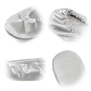 Nuove scarpe da regalo per gli ospiti dopo la festa pantofole pieghevoli ballerine in raso d'oro con soletta in spugna - Product Image 6