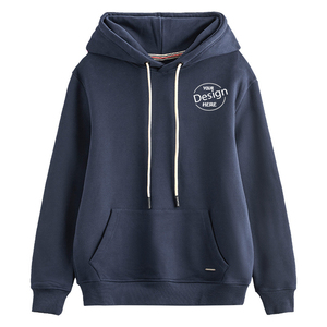 Sudadera con capucha de algodón y poliéster con logotipo personalizado 470GSM, Sudadera con capucha marrón Lisa estampada al por mayor para hombre - Product Image 3