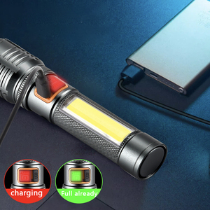 Bán Hot Telescopic Zoom lumens cao linterna có thể sạc lại đèn lồng COB trắng <span class=keywords><strong>LED</strong></span> <span class=keywords><strong>Torch</strong></span> ánh sáng chiến thuật đèn pin - Product Image 4