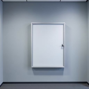 Vitrine murale verrouillable avec cadre en aluminium blanc et <span class=keywords><strong>porte</strong></span> transparente pour une présentation sécurisée des informations - Product Image 6