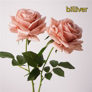 Flores artificiales de alta calidad con textura que retiene la humedad, ramo de rosas turcas de un solo tallo para decoración del hogar. - Product Image 3