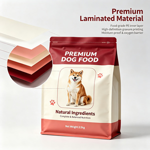 Sachet d'emballage alimentaire pour animaux de compagnie imprimé sur mesure, refermable, autoportant, pour aliments pour chiens, ingrédients naturels, sachet plastique autoportant - Product Image 2