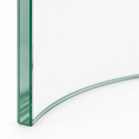 Panneau de verre trempé courbé, verre de sécurité transparent à faible teneur en fer, forme personnalisée pour balustrade, douche, bâtiment