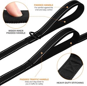 Laisse pour chien robuste avec amortisseur et 2 poignées, laisse anti-traction absorbant les chocs avec ceinture de sécurité pour la voiture, idéale pour l'entraînement - Product Image 2