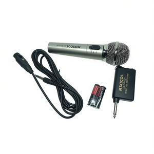 MIXICOL <b>Wireless</b> <b>Microphone</b> With Receiver And Cable For Karaoke Use - Product Image 2