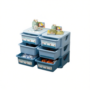 Meuble de rangement pour enfants, commode en plastique rectangulaire, organiseur de jouets pour chambre d'enfant - Product Image 1