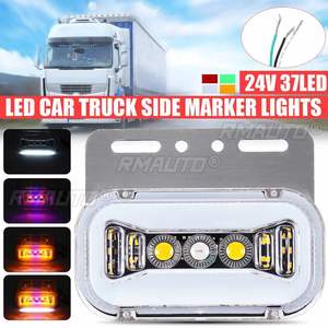 10 pièces 24V 37 LED Feux de position latéraux pour voiture et camion, Feux extérieurs de signalisation, Feux arrière d'avertissement pour remorque et poids lourd - Product Image 1