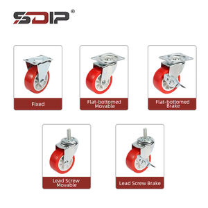 Neue Leichte Kleine <span class=keywords><strong>PU</strong></span>-Seitenbremsvorrichtung Rote Möbel-Tischbeine <span class=keywords><strong>Mini</strong></span>-Rollen für Küche Modernes Design - Product Image 4