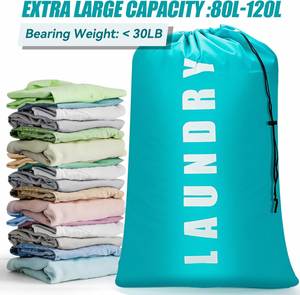 Bolsa de Lavandería Extra Grande con Logotipo Personalizado, Lavable a Máquina, Bolsa con Cordón de Oxford, Organizador de Ropa Sucia para Sala de Estar - Product Image 3