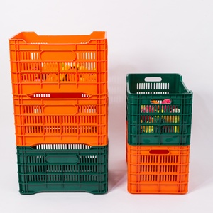 Nouvelle Conception d'Usine : Bacs Logistiques en Plastique à Mailles pour la Récolte de Fruits, Idéaux pour le Stockage d'Épicerie, Grand Panier/Caisse en Plastique Orange Multi-Usages - Product Image 4