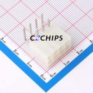 ZX-5557-4.2-2-4PWZ Wire-to-Board Pin Header Bent Lead Through Hole,P=4.2mm 2x4P 4.2mm Right Angle Insert Mini-Fit (MX 4.2) - Product Image 1