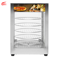 Vitrine chauffante rotative à 5 niveaux pour pizzas, en acier inoxydable avec thermostat réglable pour restaurant (DH-13)