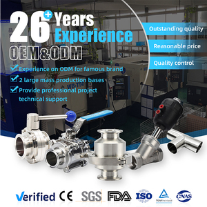 ISO14001 3A CE valvola di controllo del prezzo sanitario in acciaio inossidabile a doppio effetto penumatico a tre vie valvola a sfera a 3 vie - Product Image 5