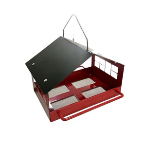 Mangeoire à oiseaux en métal en forme de maison, résistante aux intempéries, style Art Déco, avec plateau, à suspendre au mur, pour jardin extérieur. - Product Image 6