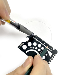 <span class=keywords><strong>Règle</strong></span> géométrique multifonctionnelle en acier, format <span class=keywords><strong>carte</strong></span> <span class=keywords><strong>de</strong></span> visite, 49 en 1 - Product Image 2