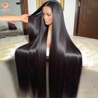 Perruque sans colle 13x4 en cheveux humains indiens vierges Remy, lisses comme des baguettes, pour femmes noires – Vente en gros