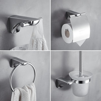 Ensemble d'accessoires de salle de bain en acier inoxydable SUS304 robuste, kit de quincaillerie mural moderne pour projets hôteliers commerciaux