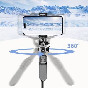 X617 C08 2.02m Aluminum Alloy <b>Foldable</b> Ultra-long Pole 360-degree Panoramic Shooting Multi-functional Tripod Selfie <b>Stick</b> BT 5.0 - Product Image 2