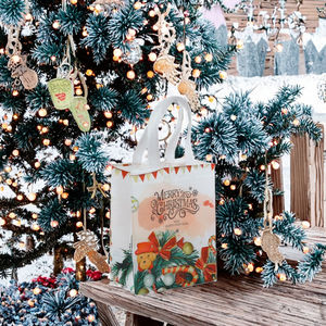 Recyclable Non-Woven North Pole <b>Theme</b> Shopping Bags with Arctic Animal Prints for Kids <b>Christmas</b> <b>Gifts</b> Promotional Giveaways - Product Image 3