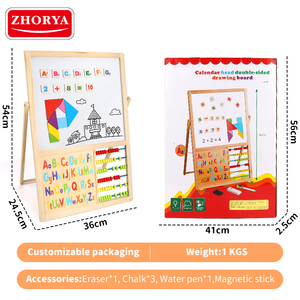 Zhorya-tablero de dibujo de <span class=keywords><strong>doble</strong></span> cara, <span class=keywords><strong>caballete</strong></span> de madera magnético educativo, rompecabezas para niños, tablero de dibujo, Juguetes - Product Image 6