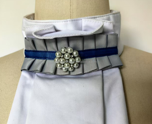 Camisas de montar a caballo de tela de color blanco OEM, corbata atada lista para vestir, corbata Ecuestre para competición - Product Image 4