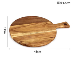 ถาดพิซซ่าไม้เนื้อแข็งขนาด 12 นิ้ว พร้อมเขียงหั่นอาหารแบบมีด้ามจับทรงกลม รุ่น CB-00005 มีสินค้าในสต็อก - Product Image 5