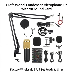BM 800 Studio <strong>Microphone</strong> Kits With V8 Sound Card Professional K8 Wireless <strong>Microphone</strong> <strong>for</strong> Cell Phone <strong>Computer</strong> Recording TikTok - Product Image 1